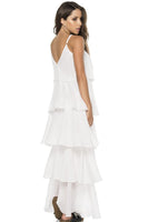 Flowy White Layered Maxi dress
