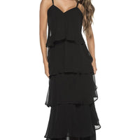 Flowy Black Layered Maxi dress