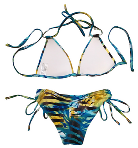 ENVY PUSH UP Sardinia Double String Bikini Top with Scrunched Back Bikini Bottom