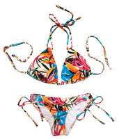 ENVY PUSH UP Hawaii Double String Bikini Top with Scrunched Back Bikini Bottom
