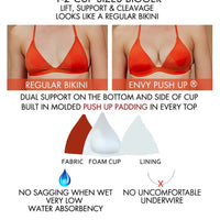 ENVY PUSH UP Magenta String Bikini Top with Classic String Bikini Bottom
