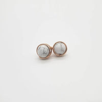 Howlite wire wrapped Earstuds
