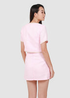 Quincy Tweed Outerwear Top In Pink #6stylexclusive
