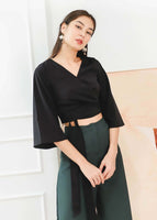 Reyla Kimono Wrap Top in Black #6stylexclusive
