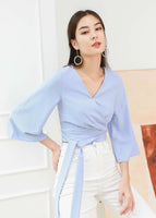Reyla Kimono Wrap Top in Sky Blue #6stylexclusive
