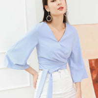 Reyla Kimono Wrap Top in Sky Blue #6stylexclusive