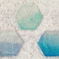 Floral Christmas Collection I - Sparklers Ombre Resin Coasters