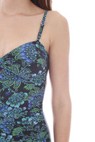 Floral Strapless Ruched One Piece Swimsuit
