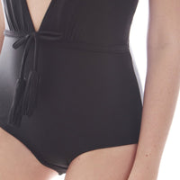 Summer Chicks : Take-The-Plunge One Piece Swimsuit(BLK)