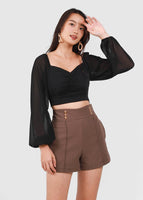 Sorlla Bubble Sleeve Top In Black #6stylexclusive
