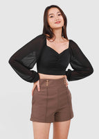 Sorlla Bubble Sleeve Top In Black #6stylexclusive
