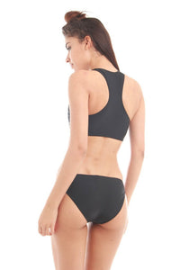 Weekender Sporty Black High Neck Bikini Set