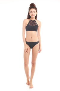 SUMMER CHICKS SC1212BLK BELLA LACE High-neck Bikini Set