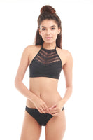 SUMMER CHICKS SC1212BLK BELLA LACE High-neck Bikini Set
