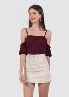 Solla Mesh Top In Burgundy #6stylexclusive
