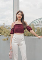 Solla Mesh Top In Burgundy #6stylexclusive
