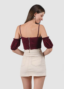 Solla Mesh Top In Burgundy #6stylexclusive