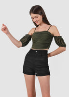 Solla Mesh Top In Olive Green #6stylexclusive
