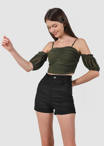 Solla Mesh Top In Olive Green #6stylexclusive