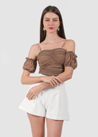 Solla Mesh Top In Khaki #6stylexclusive
