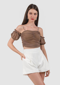 Solla Mesh Top In Khaki #6stylexclusive