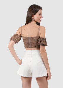 Solla Mesh Top In Khaki #6stylexclusive