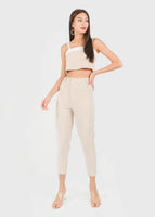 Shelia Buckle Tapered Panel Pants in Sand #6stylexclusive
