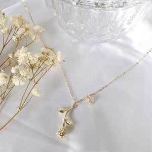 Romantic Rose 14K Gold Plated Necklace