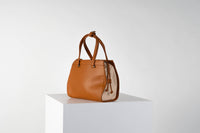 Vecto Gusset Bag in Tan with Beige Gusset
