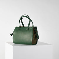 Vecto Gusset Bag in Emerald with Olive Green Gusset