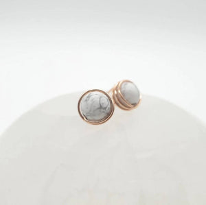 Howlite wire wrapped Earstuds