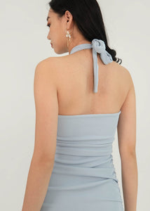 Allure Padded Halter Dress In Baby Blue #6stylexclusive