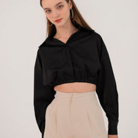 Amplify Collared Top In Black #6stylexclusive