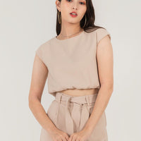 Archer Boxy Top In Sand #6stylexclusive