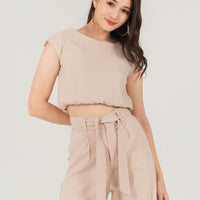 Archer Boxy Top In Sand #6stylexclusive