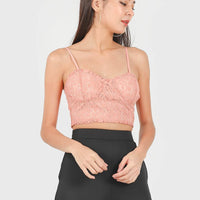 Arielle Lace Padded Bralet In Coral #6stylexclusive