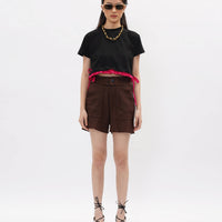 WEARSTATUQUO Carrie Ruched Cropped Tee
