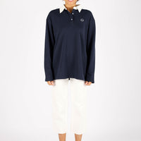 BRIANNE POLO LONG SLEEVE TOP (W/ SMILEY)