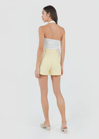 Caden Highwaist Shorts In Daffodil Yellow #6stylexclusive
