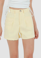 Caden Highwaist Shorts In Daffodil Yellow #6stylexclusive
