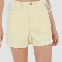 Caden Highwaist Shorts In Daffodil Yellow #6stylexclusive