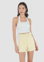 Caden Highwaist Shorts In Daffodil Yellow #6stylexclusive
