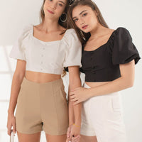 Cassidy Puffy 2-Way Top In Black #6stylexlcusive