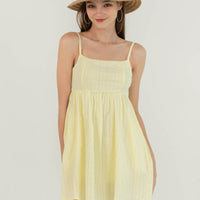 Clover Eyelet Babydoll Romper Dress In Sunshine Yellow #6stylexclusive