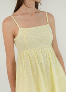 Clover Eyelet Babydoll Romper Dress In Sunshine Yellow #6stylexclusive
