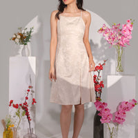 CNY'22 Oriental Halter Slit Dress In Gold #6stylexclusive