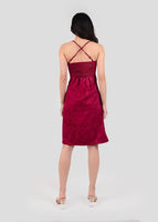 CNY'22 Oriental Halter Slit Dress In Wine Red #6stylexclusive
