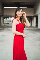 DAINTY PLEATED DRESS (RED)
