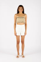 DALLE CROPPED CAMI TOP (MOSS BROWN)
