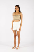 DALLE CROPPED CAMI TOP (MOSS BROWN)
